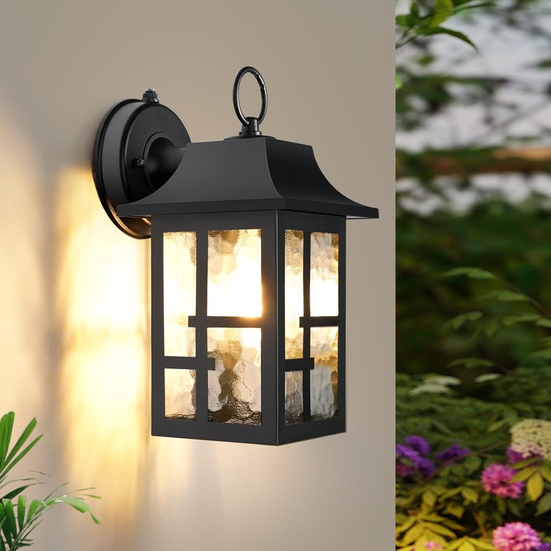 OKELI Dusk to Dawn Outdoor Wall Lights, Exterior Waterproof Lantern,