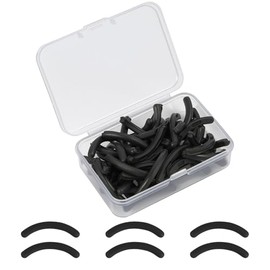Pack of 50 Eyelash Curler Rubber Pads with Transparent Storage Box (Black)