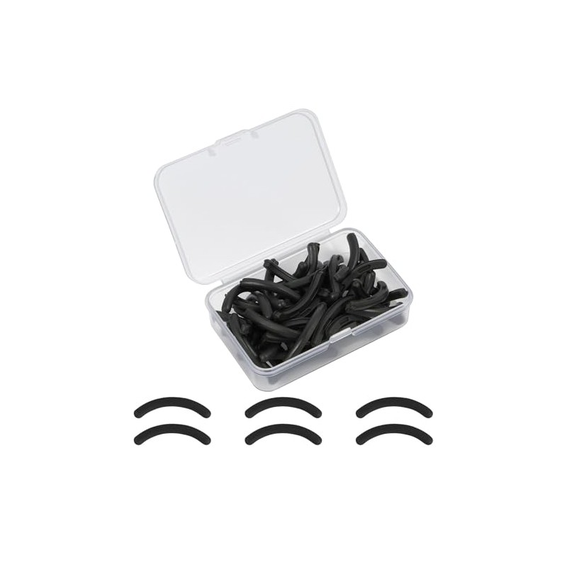 Pack of 50 Eyelash Curler Rubber Pads with Transparent Storage