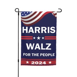 Harris Walz 2024 For The People Garden Flag Vertical Double Sided Holiday Yard Flags For All Seasons 12x18 Blue