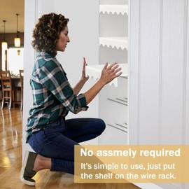 Zaldia 5PCS Wire Shelf Cover 24x 12 Inch, Wood Wire Rack Covers for Pantry, Decorative Wooden Shelf Rack for Closet Storeroom Kitchen Bathroom Hallway Mudroom (White,Wave)