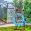 Ouinis Garden Hose Holder Hanger Freestanding, Upgraded 4 Spikes Heavy