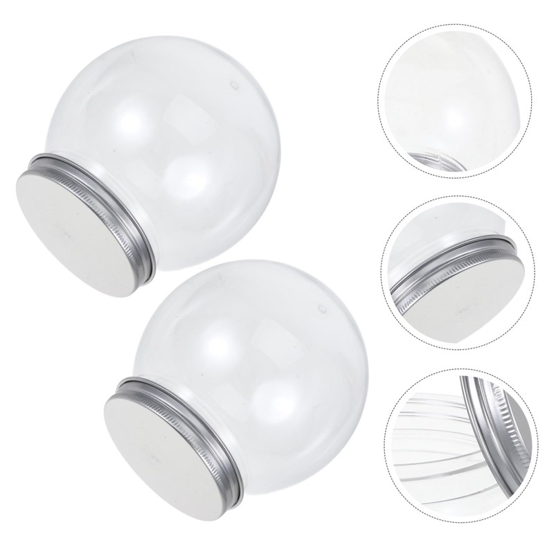 WOONEKY Unique Christmas Ball Set 4pcs Empty Snow Globes for