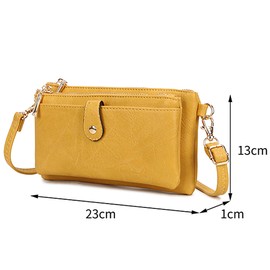 AOSSTA Small Cross Body Bag for Women Cell Phone Shoulder Bag with Long Strap Clutch Bag Evening Bag for Girls (23342 Light Pink (With Two Zip))