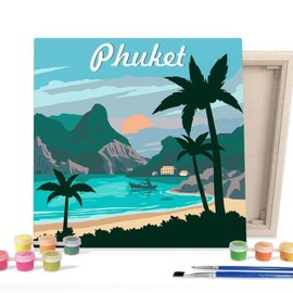 I Love Painting DIY Canvas Painting Kit 25x25cm Landmark_Thailand_Phuket / 아이러브페인팅 DIY캔버스형 그림그리기 25x25cm 랜드마크태국푸켓