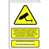 PACK OF TEN - DATA COMPLIANT CCTV SIGNS - SIZE