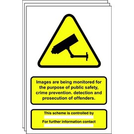 PACK OF TEN - DATA COMPLIANT CCTV SIGNS - SIZE A4 RIGID PVC - SCREEN PRINTED BY PROFILE SIGNS (3)
