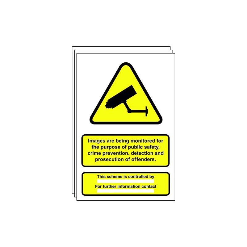 PACK OF TEN - DATA COMPLIANT CCTV SIGNS - SIZE