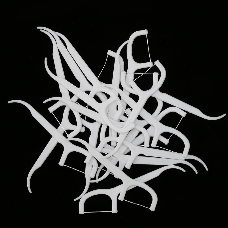 20pcs Professional Floss Picks Disposable Tooth Cleaning Floss Picks for