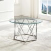 Steve Silver Escondido Round Tempered Glass Cocktail Table in Silver