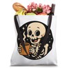 Brew-tally Cute Skeleton Sipping Coffee Tote Bag