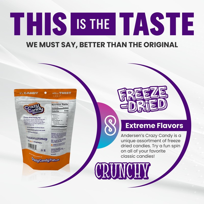 Andersen's Crazy Candy Freeze Dried Candy - Peach Puffs