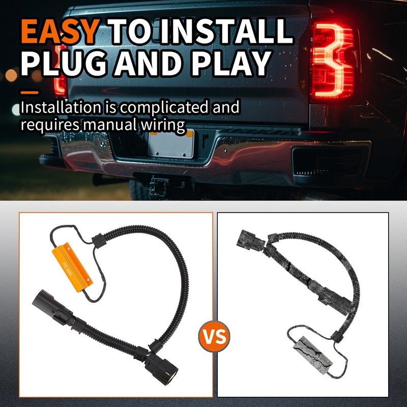 Foruly 2Pcs Tail Light Conversion Harness, LED Taillight Conversion Harness