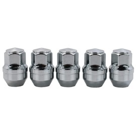 BIAREN 5x Capped Wheel Nuts Set For Ford Transit Mk8 Transit Tourneo Custom 5644266 5196786 ACPA1012KXA ACPA1012KXB, Non Locking, Chrome, Stainless Steel