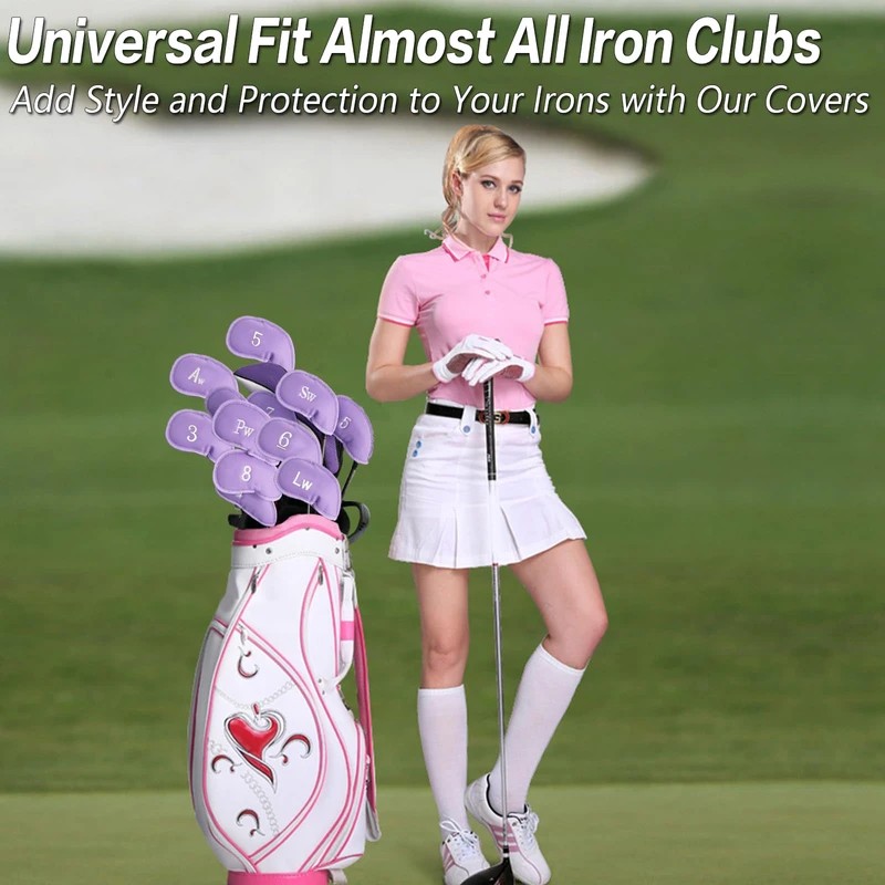 Golf Iron Head Covers Numbers Synthetic Leather Headcover Deluxe Value
