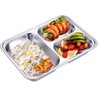 AIYoo 304 Stainless Steel Dinner Plate Three sections divided plate
