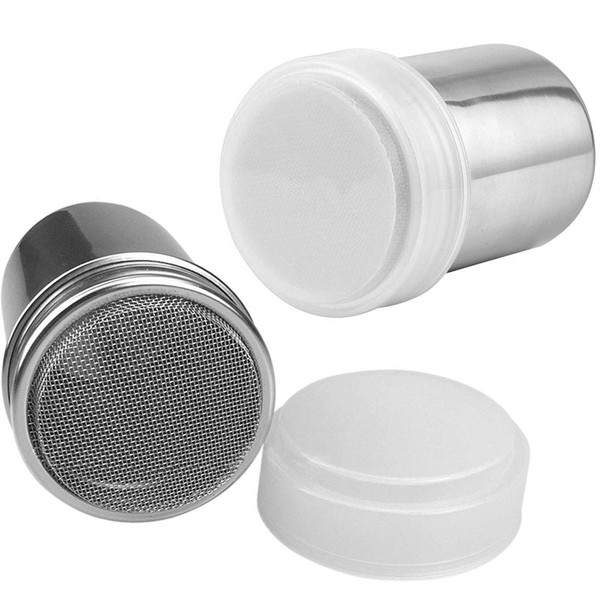 Onwon 2 Pieces Powder Sugar Shaker with Lid - Stainless