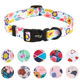Dog Collar Adjustable Summer Flower Dog Collars with Safety Buckle Soft Comfortable Pet Collar for Small Medium Large Dogs