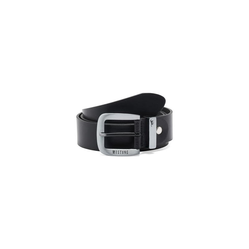 MUSTANG Men's Leather Belt, black
