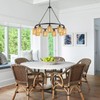 OTeedo 9-Light 32" Boho Rattan Chandeliers for Dining Room,Farmhouse Wagon