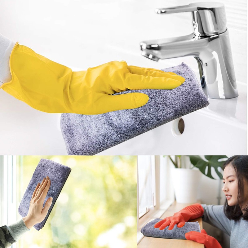 Towelogy® Microfibre Cleaning Cloths Grey 420GSM Large Thick Ultra Absorbent