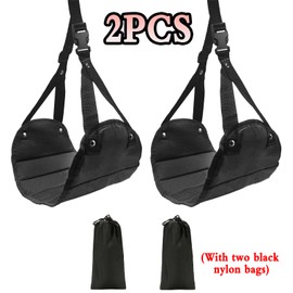 Foot Rest Aeroplane, Pack of 2 Foot Hammock, Aeroplane Footrest with Dust Cover, 2 Pack Footrest Hammock for Plane Travel, Travel Accessories for Aircraft for Office, Aeroplane etc. (Black)