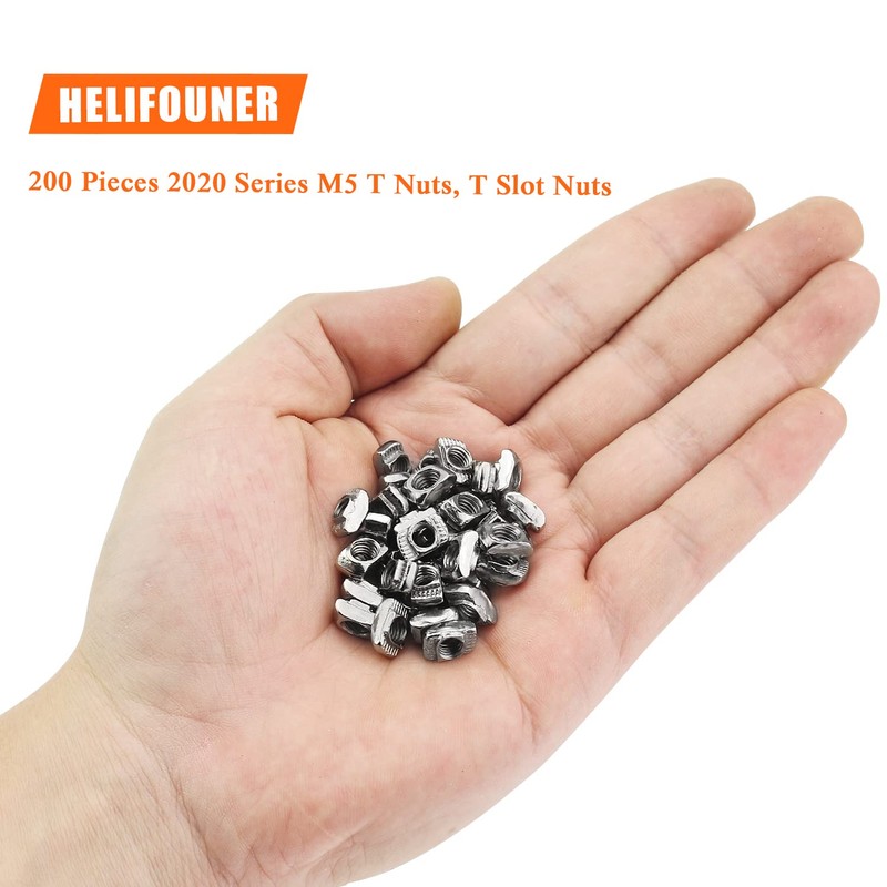 HELIFOUNER 200 Pieces 2020 Series M5 T Nuts, M5 T