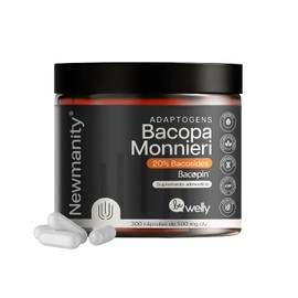 NEWMANITY Bacopa Monnieri Nootropicos - 300 Cápsulas de 500 mg - Balance, Nootrópicos Más Potentes, Suplemento Natural Vegano