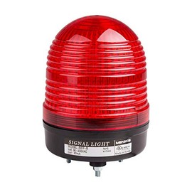 MS86T-RFF-R, Beacon Steady & Flash & Rotating Light, 86mm red Lens, Stud Mount, High Intensity LED, 90-240V AC