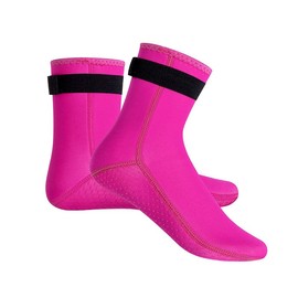 ABPOK 3mm Wetsuit Socks, Neoprene Diving Socks Anti-slip Thermal, Adjustable Velcro loop Strap for Men Women Diving Swimming Surfing (XL, Pink)