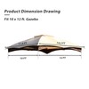 Aoodor 10 x 12 ft Patio Gazebo Canopy Fabric Replacement,
