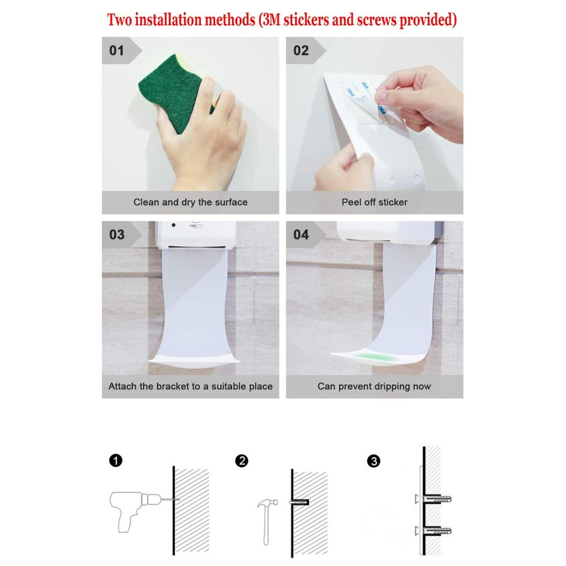 Drip Tray for Automatic Soap Dispenser, Wall Mount and Hand