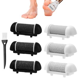 6PCS Foot File Replacement Rollers for Scholl/Essy/Pedi Foot File,Coarse/Medium/Fine Replacement Roller Refill Heads with Brush,Micro Replacement Rollers for Pedi,Replacement Roller Head Dry/Wet Use