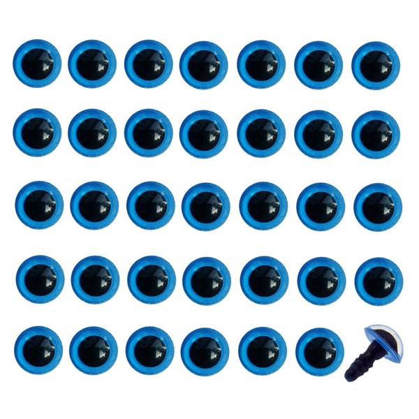 50Pcs 18mm/0.71 Bule Plastic Safety Eyes Solid Craft Doll Eyes with Washers Stuffed Animal Eyes Craft Crochet Eyes for Handmade Crafts Crochet Toy Stuffed Animals Doll Making Supplies