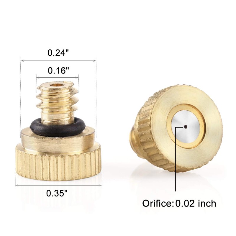CozyCabin Brass Misting Nozzles Misting Water Mister Nozzle for Garden,