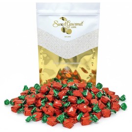 SweetGourmet Arcor Strawberry Bon Bons Hard Candy Wrapped, Fruit-Filled Premium Candies, 5 Pound Bag