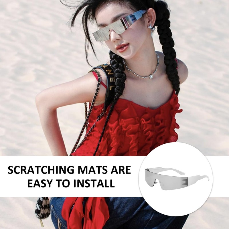 COACOM 1 x Rectangular Space Glasses, 1 x Glasses Bag,