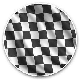 Awesome Vinyl Stickers (Set of 2) 20cm (bw) - Checkered Flag Race Racing Fun Decals for Laptops,Tablets,Luggage,Scrap Booking,Fridges #38053