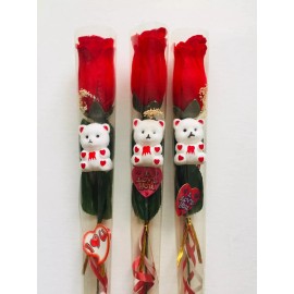 Melody Rose 12 pc Red Rose Flower&B.Bear Valentine's Day/Wedding/Ch