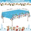 PERFQU 3 Pcs Merry Christmas Tablecloth - Xmas Cool Santa
