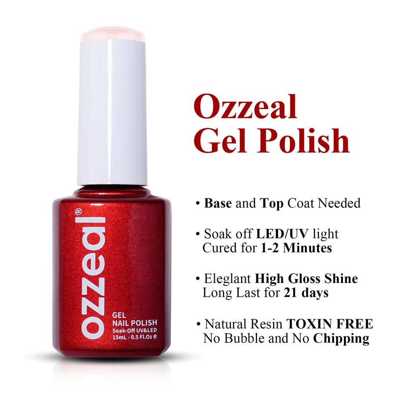 Ozzeal Gel Polish, 0.5 Fl Oz Neutral Pink Nail Gel