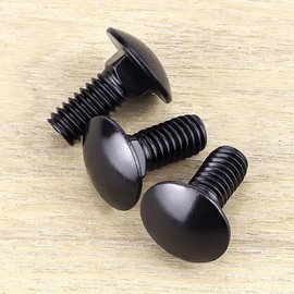 3/8-16 x 3/4" Black Steel Carriage Bolts, 304 Stainless Steel 18-8, Round Domed Head Square Neck Carriage Bolts Screws, Coarse Thread UNC, 10 PCS