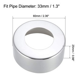 uxcell Round Escutcheon Plate 60x25mm Stainless Steel Polishing for 33mm Diameter Pipe
