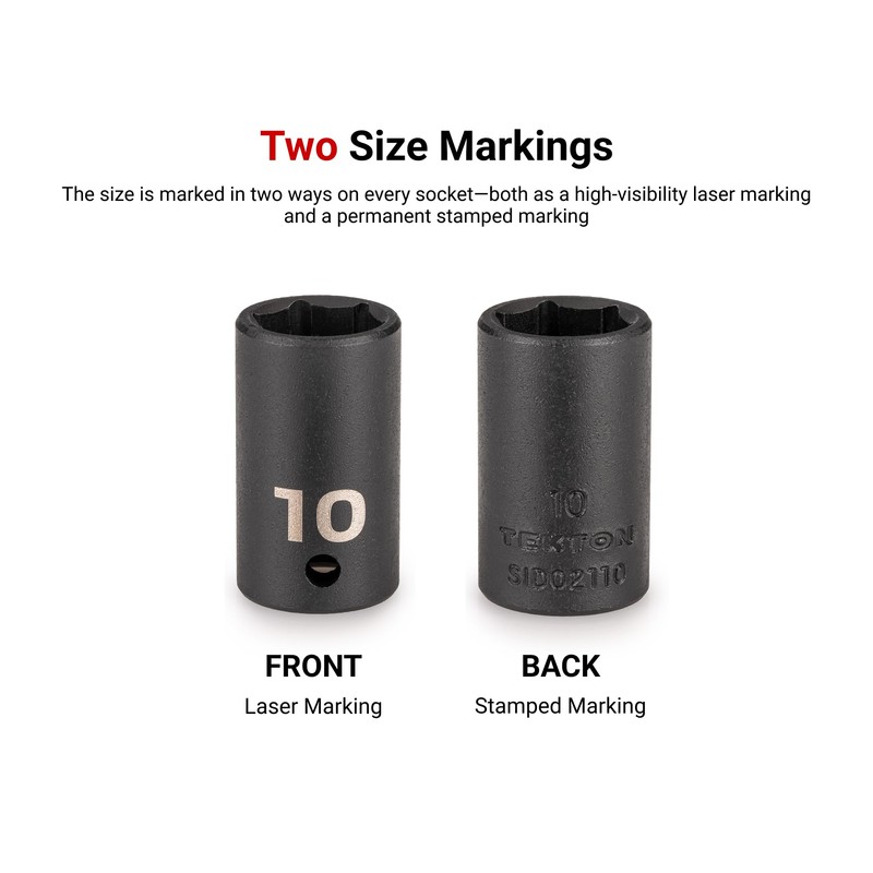 TEKTON 1/4 Inch Drive Shallow and Deep 6-Point Impact Socket