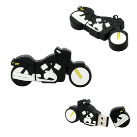 Unidad USB para bicicleta, unidad flash de bicicleta para niños y niñas, linda unidad flash USB, unidad USB novedosa, unidad flash de moda para bicicleta de motor, regalos de regreso a clases (moto negra)