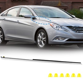Genful Front Right Passenger Side Fender Chrome Molding Trim Fit for 2011 2012 2013 2014 Hyundai Sonata 11 12 13 14 Fender Garnish Molding Trim