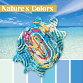 Sensory Activity Board ，Silicone Fidget Toy for Calming, Quiet Sensory Toys for Kids 3+ & Adults, Stress/Anxiety/ADHD & Autism Calming Toy , Includes Travel Bag & 18 Strings（Ocean Series：Sea Turtle）