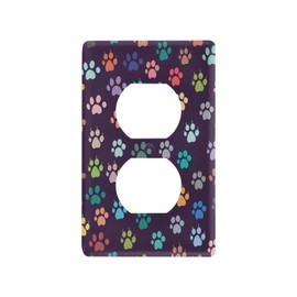 YETTASBIN Dog Paw Duplex Outlets Cover Unbreakable Wall Plate Cover with Screws for Living Room, Bedroom, Office, School, Home Decor-4.53 x 2.76 Inch