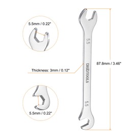 QUARKZMAN 2 Stück Super-Dünner Doppelmaulschlüssel 5,5 mm Metrischer Doppelmaulschlüssel 30Cr13 Edelstahl Abschrecken Polieren Schraubenschlüssel mit 15° und 75° Winkel Doppelmaul für Auto