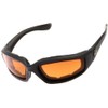 Chopper Men's Motorcycle Wrap 65mm Amber Lens Sunglasses, ['Amber', 'Black']